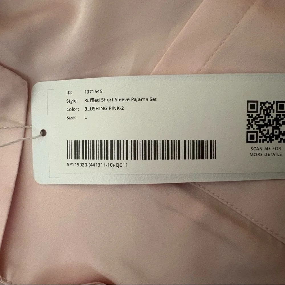 Azazie Matching blush pink Ruffled Short Sleeve Pajama Set - Picture 7 of 8